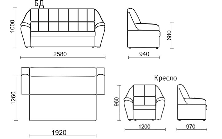 Прямой диван Блистер БД в Соликамске - изображение 7