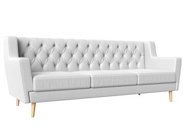 Прямой диван Брайтон 3 Люкс, Белый, без механизма (Экокожа) в Перми - предосмотр