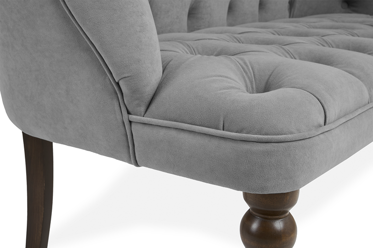 Прямой диван Бриджит серый ножки коричневые в Перми - изображение 4