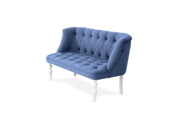 Прямой диван Бриджит синий ножки белые в Перми - изображение