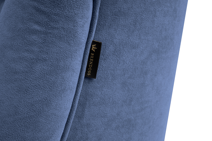 Прямой диван Бриджит синий ножки коричневые в Перми - изображение 1