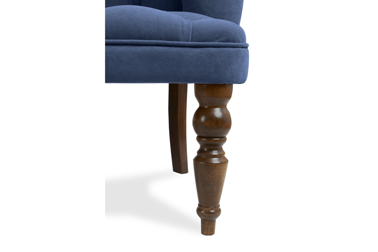 Прямой диван Бриджит синий ножки коричневые в Перми - изображение 4