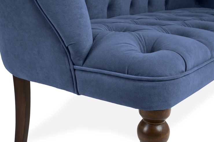 Прямой диван Бриджит синий ножки коричневые в Перми - изображение 5