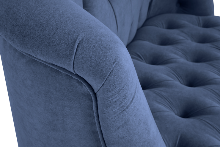 Прямой диван Бриджит синий ножки коричневые в Перми - изображение 7