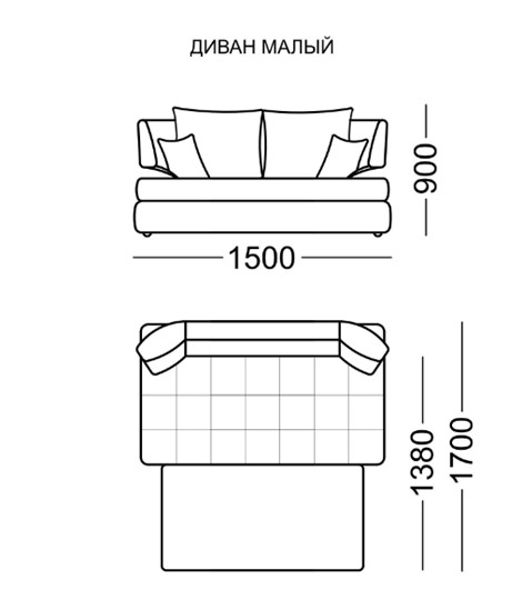 Прямой диван Бруно Элита 50Б малый в Перми - изображение 2