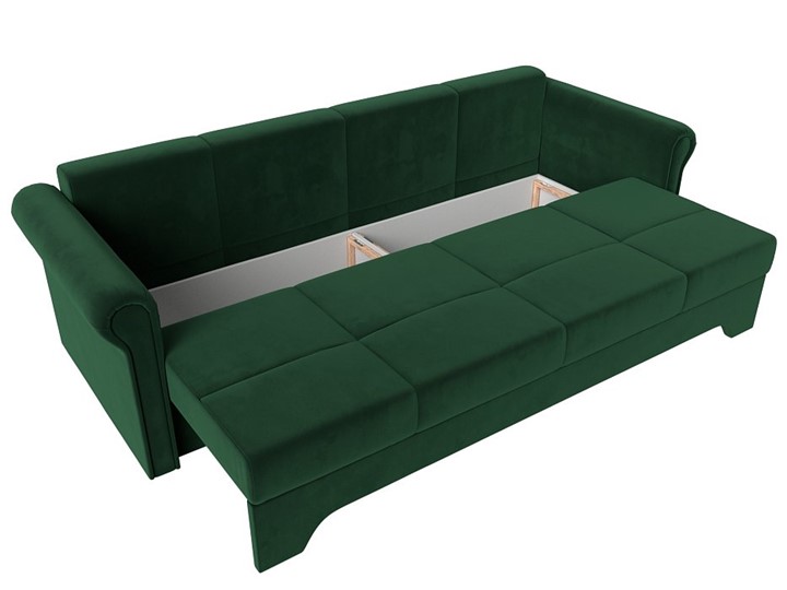 Прямой диван Европа боннель, Зеленый (Велюр) в Перми - изображение 1