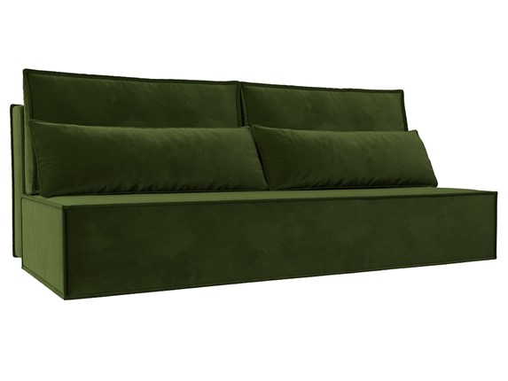 Диван прямой раскладной Фабио Лайт, Зеленый (микровельвет) в Перми - изображение