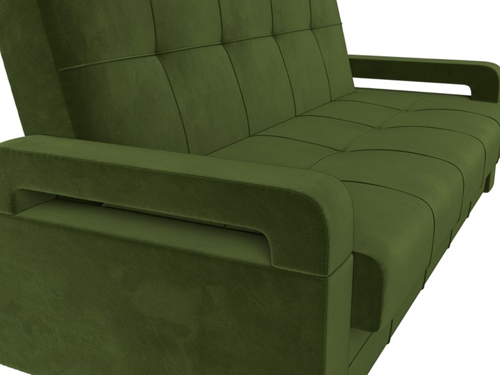 Прямой диван Гермес лайт книжка, Зеленый (Микровельвет) в Перми - изображение 5