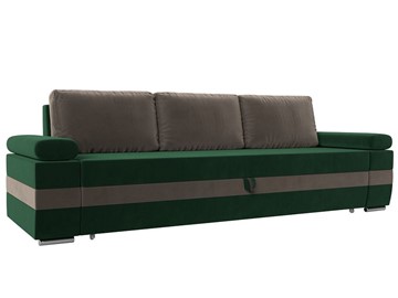 Прямой диван Канкун,  Зеленый\Коричневый (Велюр) НПБ в Перми