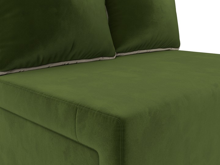 Диван прямой раскладной Лагуна, Зеленый/Бежевый (Микровельвет) в Перми - изображение 6