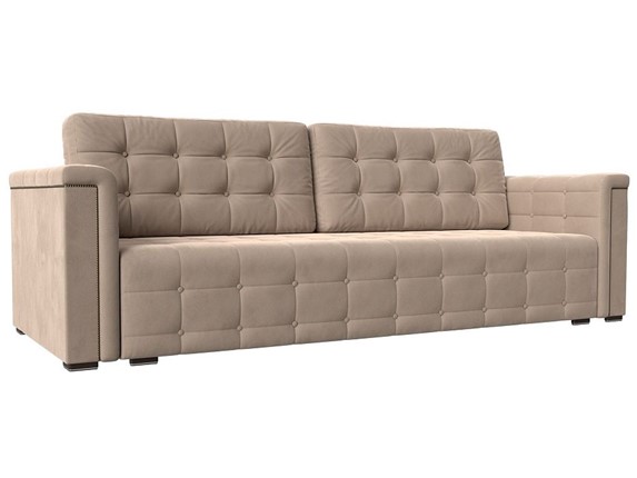 Прямой диван Лига-002 НПБ, Бежевый (велюр) в Перми - изображение