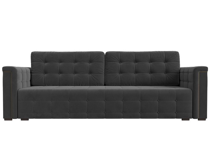 Прямой диван Лига-002 НПБ, Серый (велюр) в Перми - изображение 3