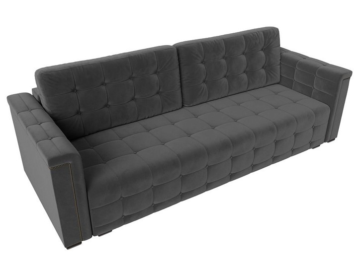 Прямой диван Лига-002 НПБ, Серый (велюр) в Перми - изображение 6