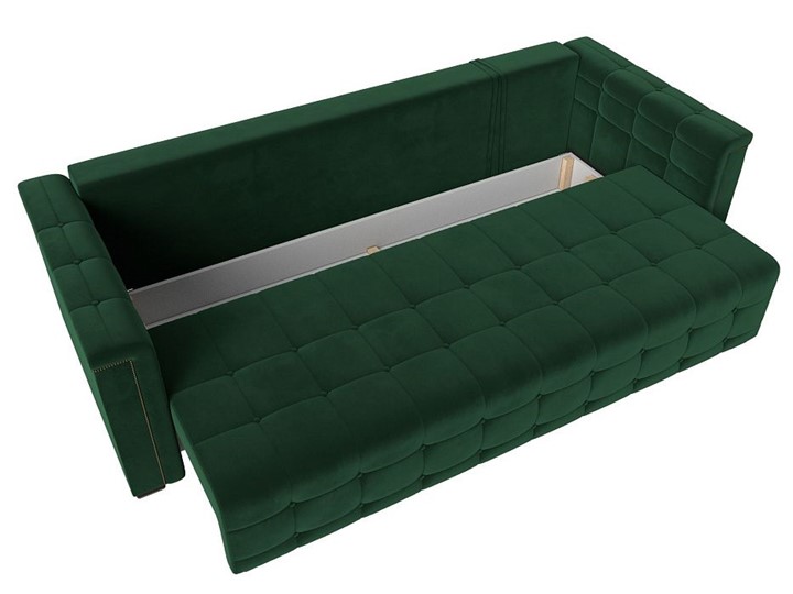 Прямой диван Лига-002 НПБ, Зеленый (велюр) в Перми - изображение 1
