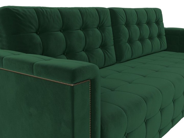 Прямой диван Лига-002 НПБ, Зеленый (велюр) в Перми - изображение 5