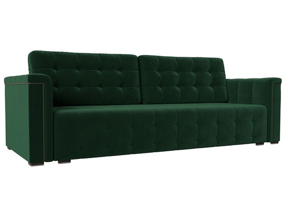 Прямой диван Лига-002 НПБ, Зеленый (велюр) в Перми - изображение