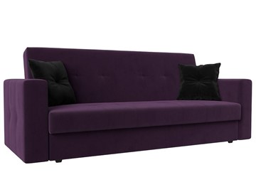 Прямой диван Лига-016, Фиолетовый\Черный (велюр) в Перми