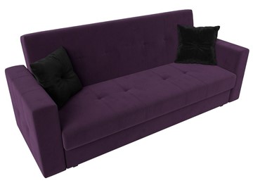 Прямой диван Лига-016, Фиолетовый\Черный (велюр) в Перми - предосмотр 4