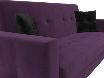 Прямой диван Лига-016, Фиолетовый\Черный (велюр) в Перми - предосмотр 5