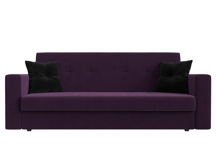 Прямой диван Лига-016, Фиолетовый\Черный (велюр) в Перми - изображение 7