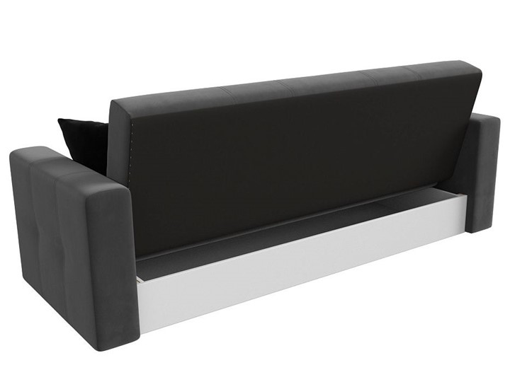 Прямой диван Лига-016, Серый\Черный (велюр) в Перми - изображение 2