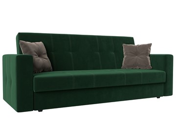 Прямой диван Лига-016, Зеленый\Коричневый (велюр) в Перми