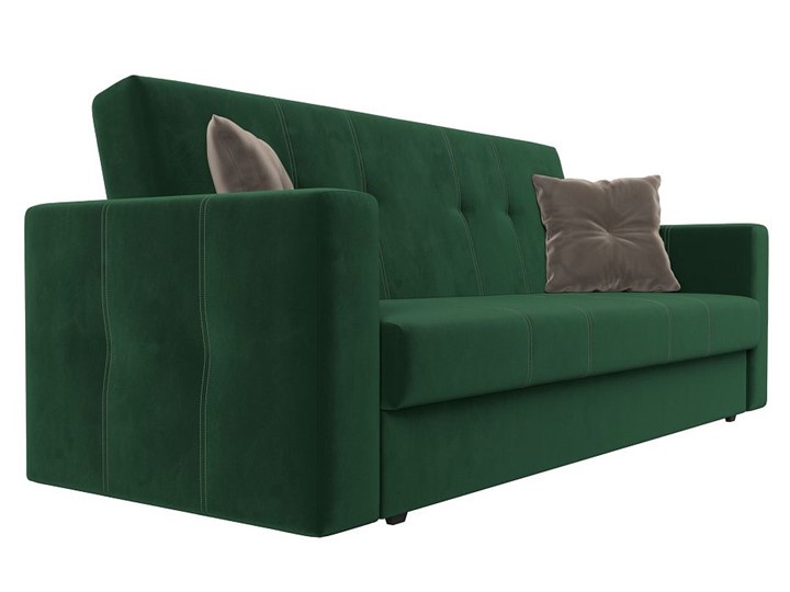 Прямой диван Лига-016, Зеленый\Коричневый (велюр) в Перми - изображение 6