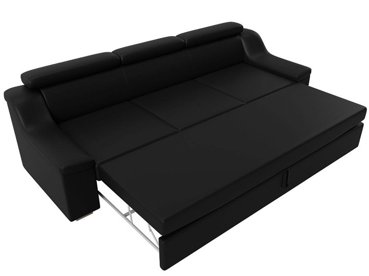 Прямой диван Линдос, Черный (Экокожа) в Перми - изображение 1