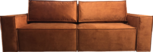 Прямой диван Лофт БЛ2-БП2 (Ремни/Еврокнижка) в Перми - изображение
