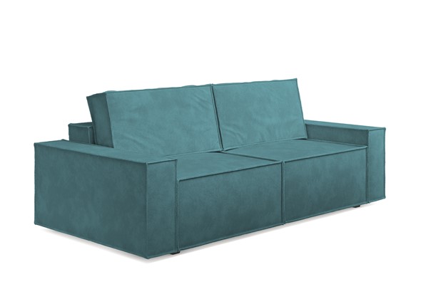 Прямой диван Loft, велюр Лофти лазурный в Перми - изображение