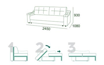 Прямой диван Мальта 3 Тик-так БД в Чайковском - предосмотр 6