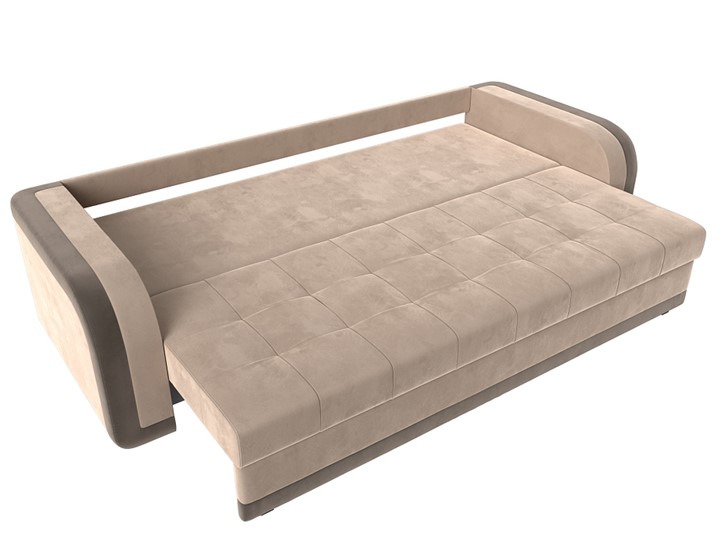 Прямой диван Марсель, Бежевый/коричневый (велюр) в Перми - изображение 1