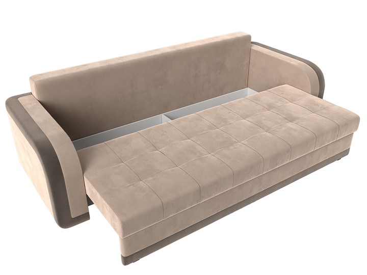 Прямой диван Марсель, Бежевый/коричневый (велюр) в Перми - изображение 2