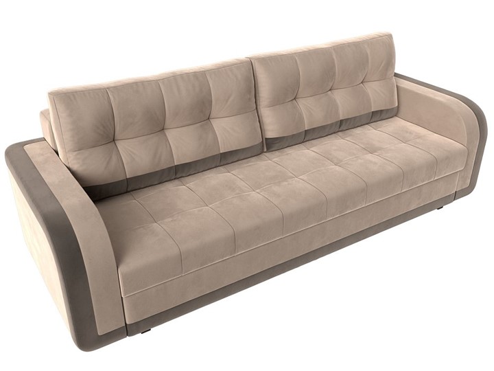 Прямой диван Марсель, Бежевый/коричневый (велюр) в Перми - изображение 3