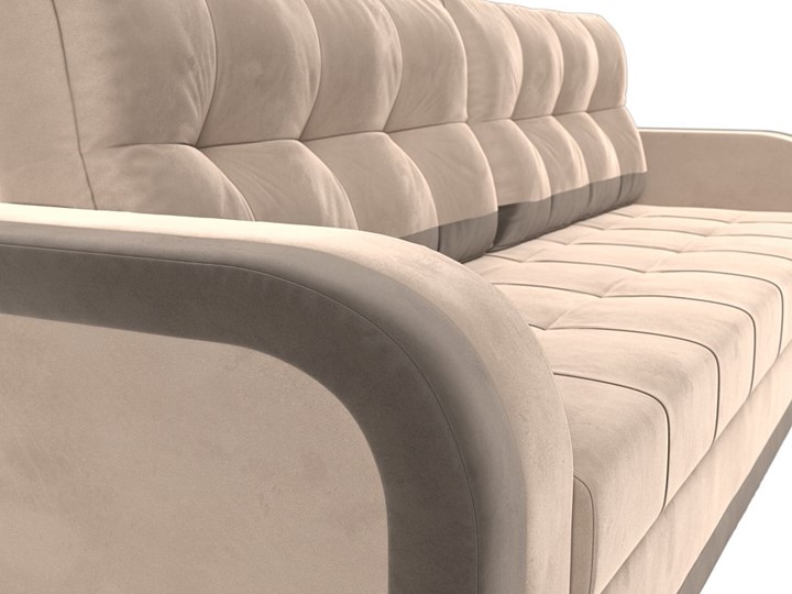 Прямой диван Марсель, Бежевый/коричневый (велюр) в Перми - изображение 4