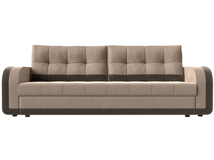 Прямой диван Марсель, Бежевый/коричневый (велюр) в Перми - изображение 6
