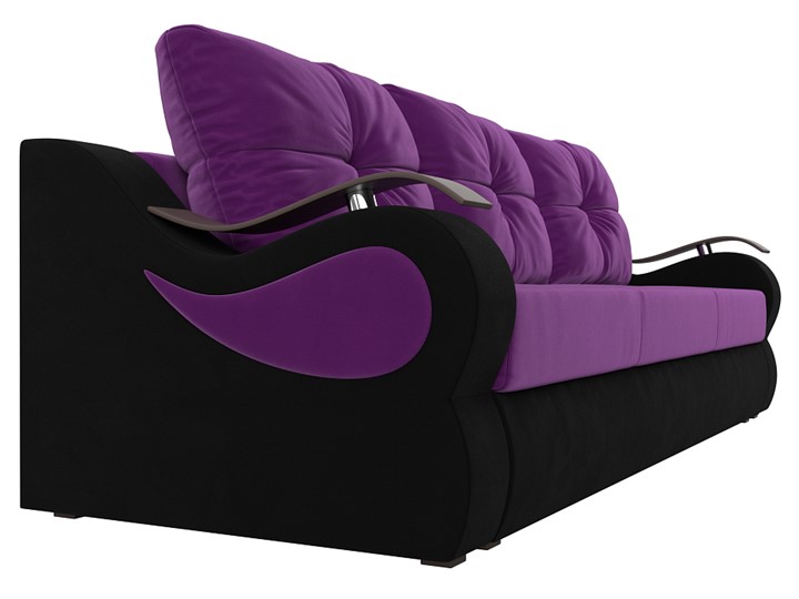 Прямой диван Меркурий еврокнижка, фиолетовый/черный (микровельвет) в Перми - изображение 2