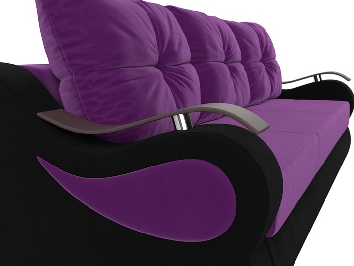 Прямой диван Меркурий еврокнижка, фиолетовый/черный (микровельвет) в Перми - изображение 3