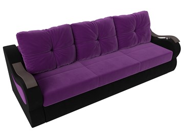 Прямой диван Меркурий еврокнижка, фиолетовый/черный (микровельвет) в Перми - предосмотр 4