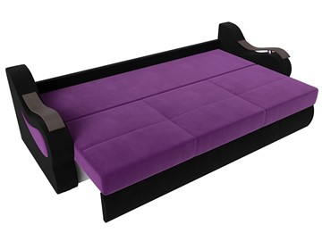 Прямой диван Меркурий еврокнижка, фиолетовый/черный (микровельвет) в Перми - предосмотр 5