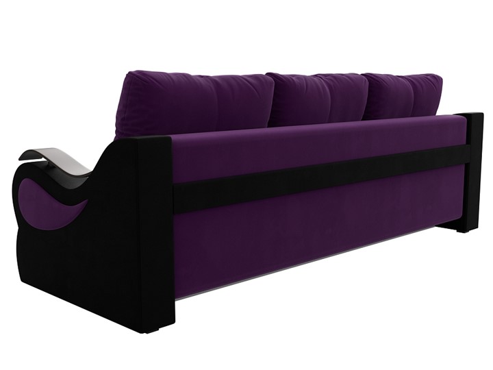 Прямой диван Меркурий еврокнижка, фиолетовый/черный (микровельвет) в Перми - изображение 6