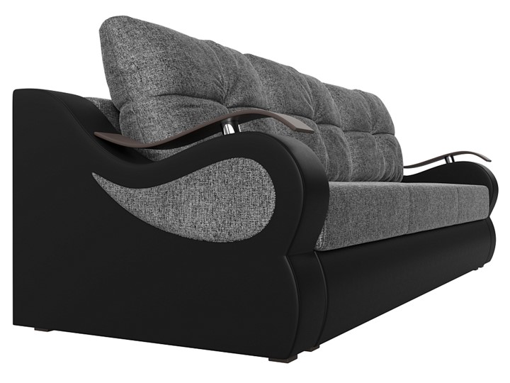 Прямой диван Меркурий еврокнижка, Серый/черный (рогожка/экокожа) в Перми - изображение 2
