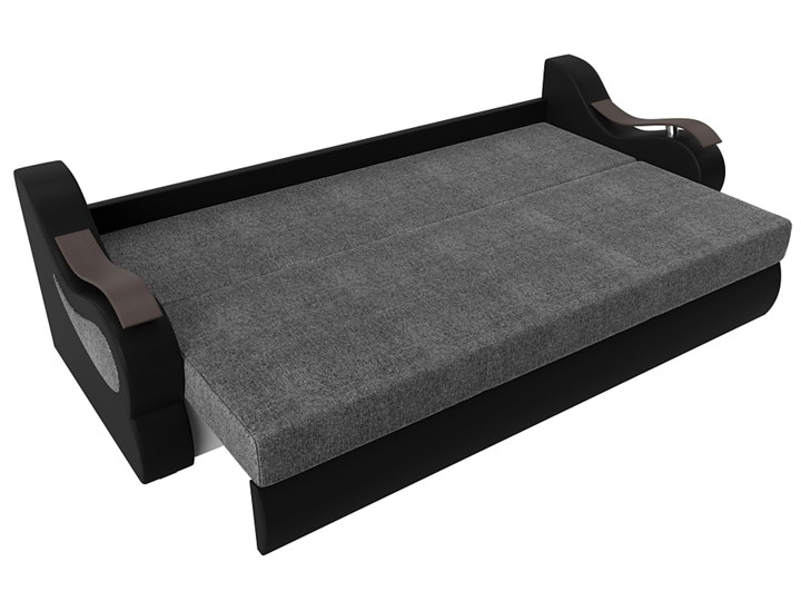 Прямой диван Меркурий еврокнижка, Серый/черный (рогожка/экокожа) в Перми - изображение 5