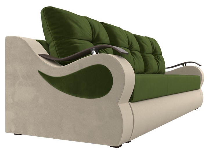 Прямой диван Меркурий еврокнижка, Зеленый/бежевый (микровельвет) в Перми - изображение 2