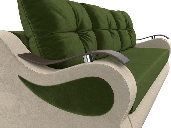 Прямой диван Меркурий еврокнижка, Зеленый/бежевый (микровельвет) в Перми - изображение 3
