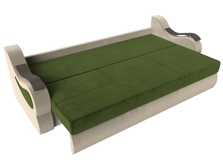 Прямой диван Меркурий еврокнижка, Зеленый/бежевый (микровельвет) в Перми - изображение 5