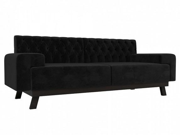 Прямой диван Мюнхен Люкс, Черный (Велюр) в Перми - изображение
