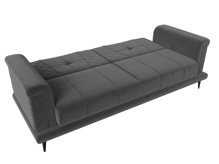Прямой диван Неаполь, Серый (велюр) НПБ в Перми - изображение 1