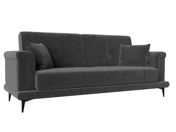 Прямой диван Неаполь, Серый (велюр) НПБ в Перми - изображение