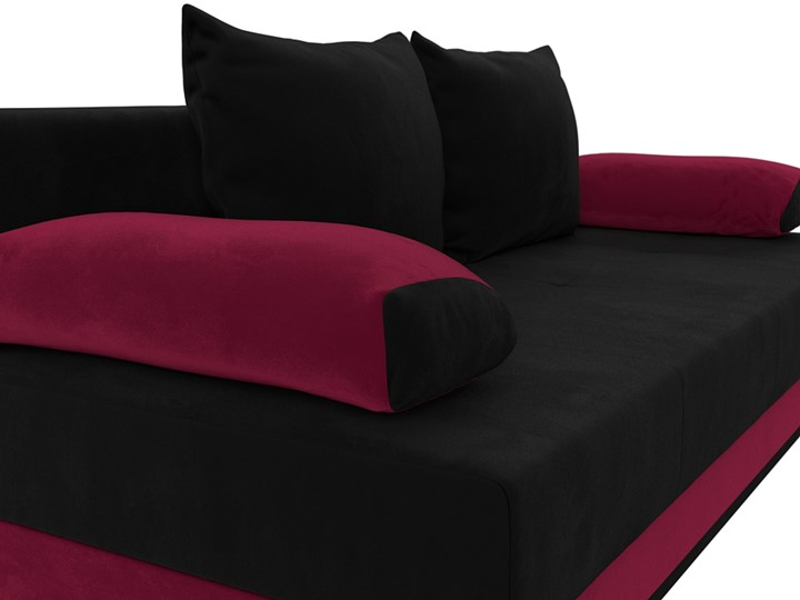 Прямой диван Ник-2, Черный/Бордовый (Микровельвет) в Перми - изображение 6